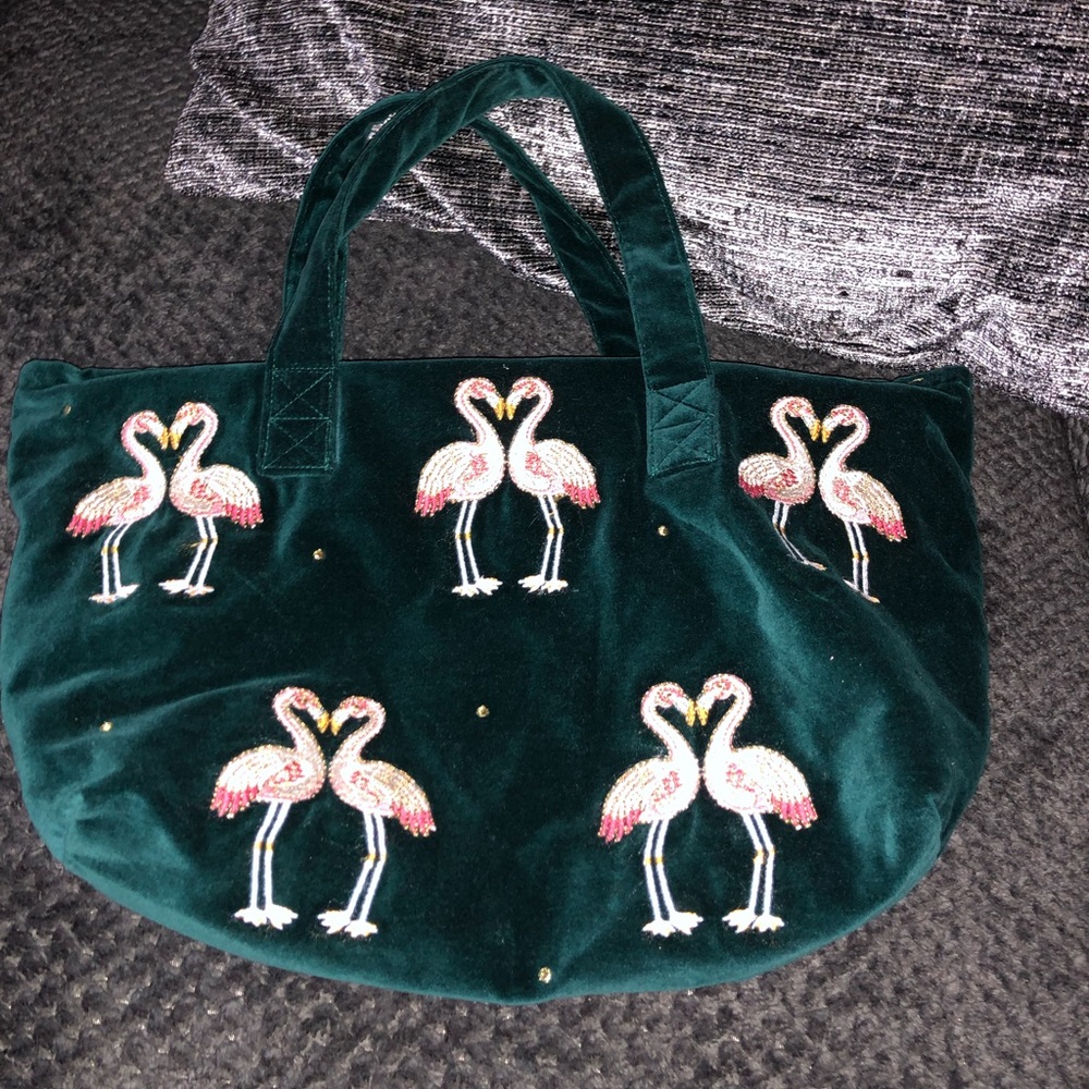 Anthropologie Elizabeth Scarlett flamingo purse